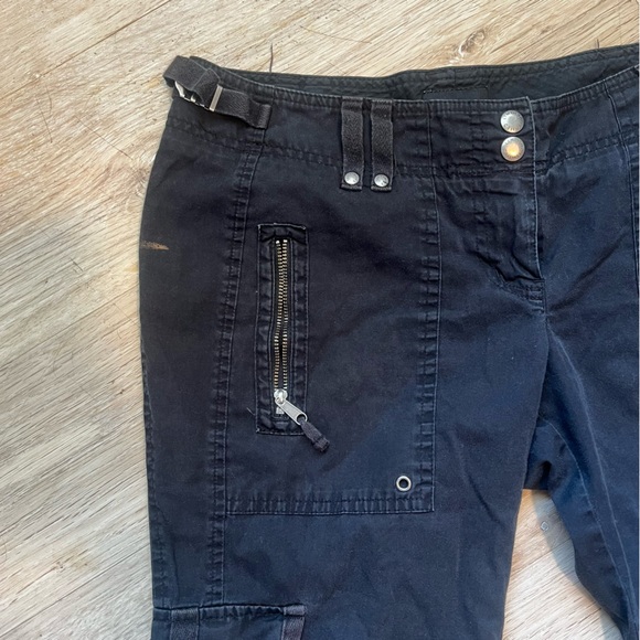 Vintage Y2K Utility Limited Cargo Zipper Drawstring Bottom Capri Pedal Pushers - Picture 5 of 15